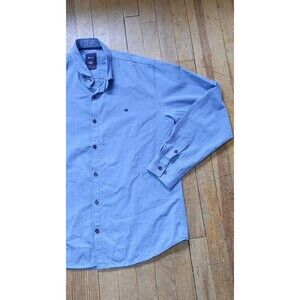 Men's Bally Blue Dress Shirt Button Up Slim Fit Long Sleeve XL